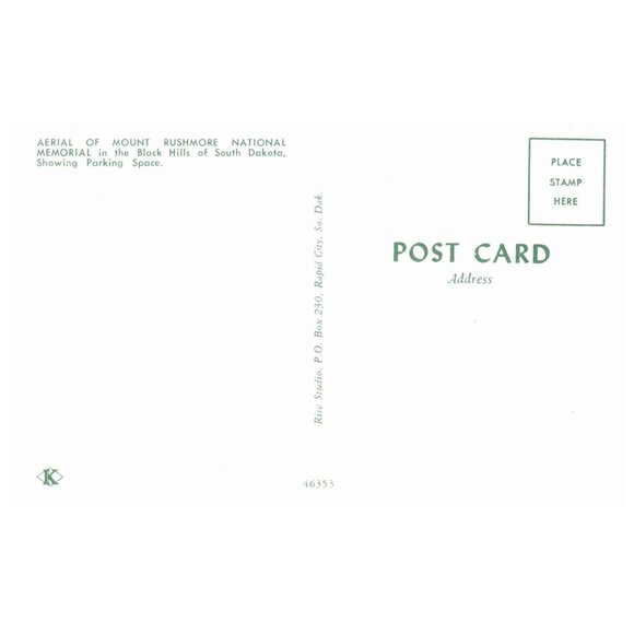 Postcard Chrome era Aerial View o Mount Rushmore National Memorial South Dakota - Picture 2 of 2